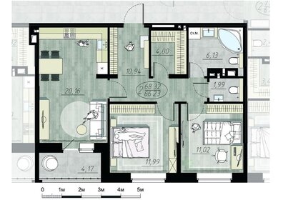 Квартира 55,3 м², 2-комнатная - изображение 5