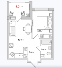 Квартира 40 м², 1-комнатная - изображение 1