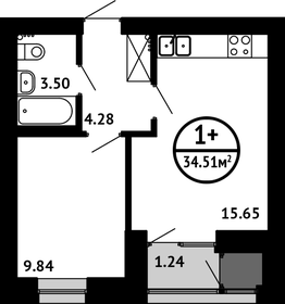 34,5 м², 1-комнатная квартира 5 003 950 ₽ - изображение 30