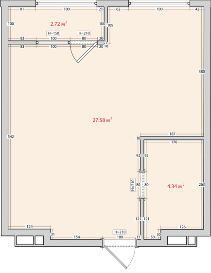34,6 м², 1-комнатная квартира 5 830 100 ₽ - изображение 1
