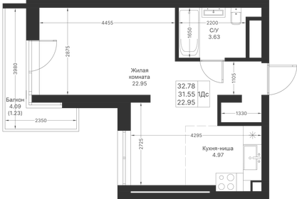 32,8 м², 1-комнатная квартира 8 588 360 ₽ - изображение 31