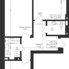 Квартира 68 м², 2-комнатная - изображение 2