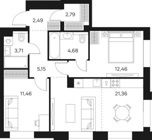 61,2 м², 2-комнатная квартира 27 360 544 ₽ - изображение 16