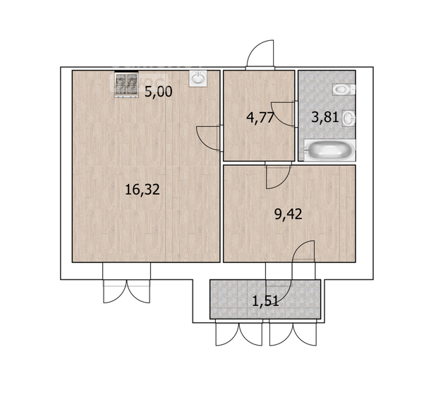 39,8 м², 2-комнатная квартира 5 000 000 ₽ - изображение 1