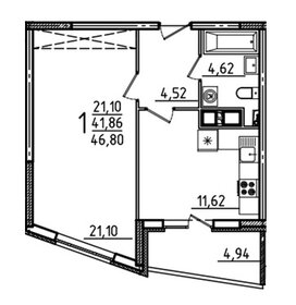 45 м², 1-комнатная квартира 4 600 000 ₽ - изображение 46