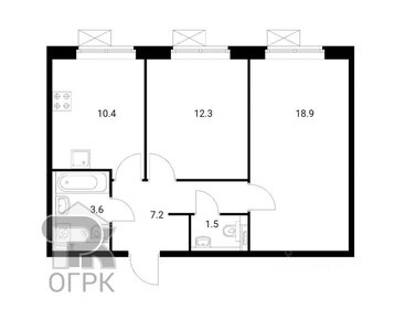 Квартира 53,9 м², 2-комнатная - изображение 1