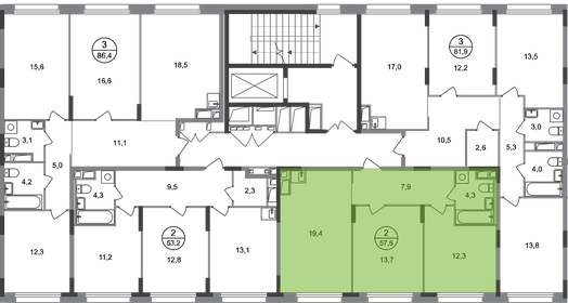 Квартира 57,6 м², 2-комнатная - изображение 2