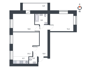 83,4 м², 4-комнатная квартира 5 980 000 ₽ - изображение 93