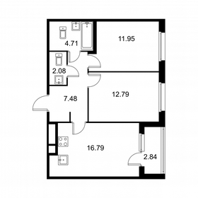 Квартира 57,2 м², 2-комнатная - изображение 1