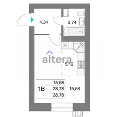 Квартира 28,8 м², студия - изображение 3