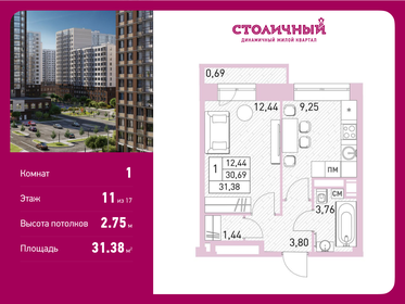 Квартира 31,4 м², 1-комнатная - изображение 1