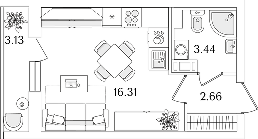 24,2 м², квартира-студия 4 300 000 ₽ - изображение 94