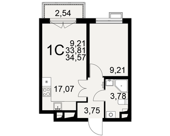 34 м², 1-комнатная квартира 3 900 000 ₽ - изображение 37