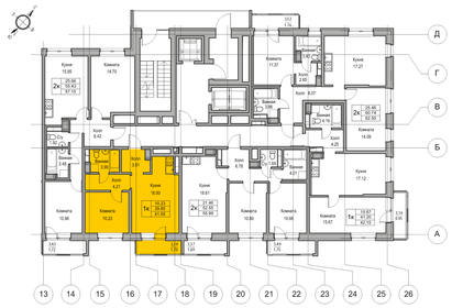 41,5 м², 1-комнатная квартира 8 055 112 ₽ - изображение 34