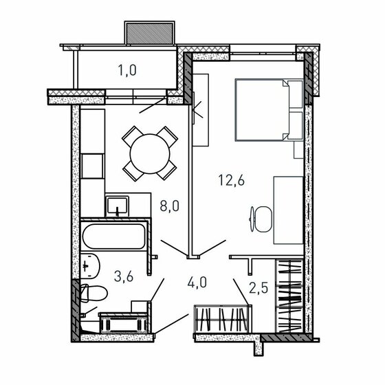 31,7 м², 1-комнатная квартира 6 023 000 ₽ - изображение 28