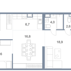 Квартира 88,8 м², 1-комнатная - изображение 2