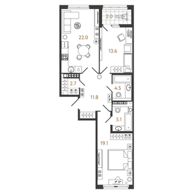 Квартира 78,8 м², 2-комнатная - изображение 1