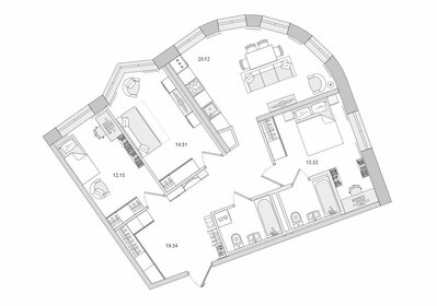 Квартира 88,6 м², 3-комнатная - изображение 1