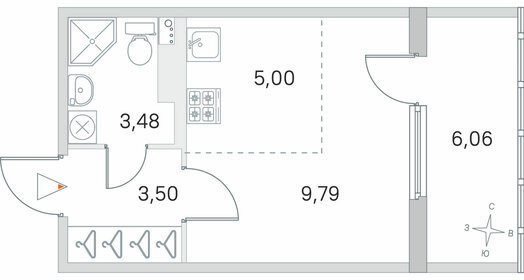 23,9 м², квартира-студия 4 812 860 ₽ - изображение 11