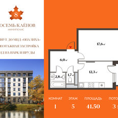 Квартира 41,7 м², 1-комнатная - изображение 2