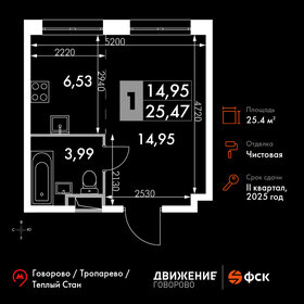 Квартира 25,5 м², студия - изображение 1