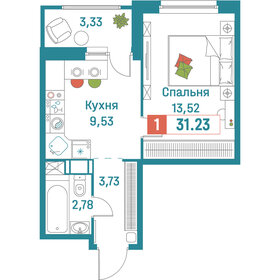 31,3 м², 1-комнатная квартира 6 278 125 ₽ - изображение 3