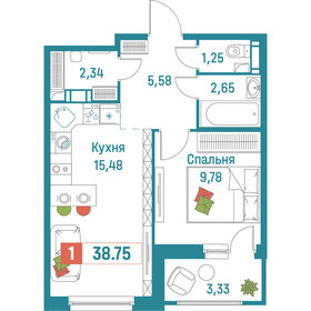 38,3 м², 1-комнатная квартира 7 447 342 ₽ - изображение 15