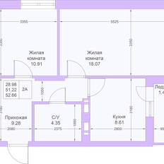 Квартира 52,7 м², 2-комнатная - изображение 2