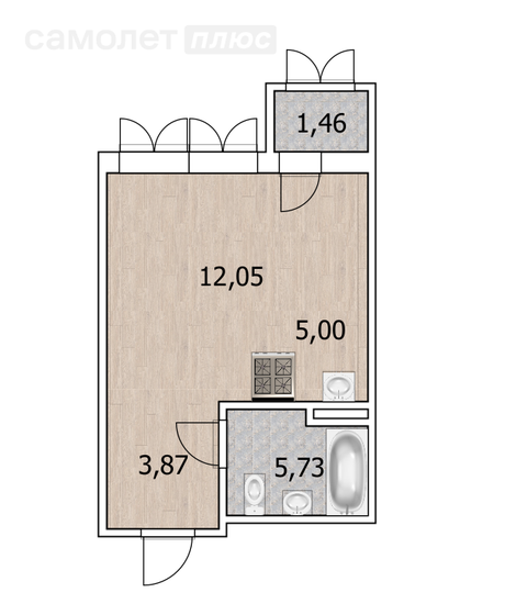 25,3 м², квартира-студия 3 670 000 ₽ - изображение 51