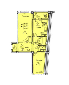 58,7 м², 2-комнатная квартира 6 568 800 ₽ - изображение 11