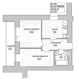 57 м², 3-комнатная квартира 5 900 000 ₽ - изображение 101