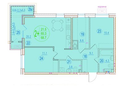 66,2 м², 2-комнатная квартира 8 870 800 ₽ - изображение 8