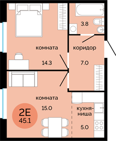 42,5 м², 2-комнатная квартира 4 700 000 ₽ - изображение 86