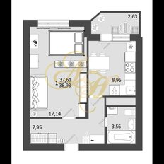 Квартира 39 м², 1-комнатная - изображение 1