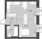 35,3 м², 1-комнатная квартира 6 400 000 ₽ - изображение 1
