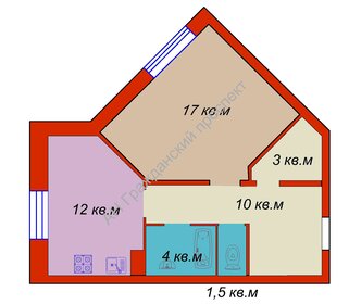 52,2 м², 1-комнатная квартира 3 832 500 ₽ - изображение 24