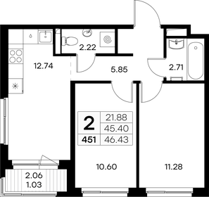 53 м², 2-комнатная квартира 6 350 000 ₽ - изображение 63