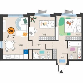 54 м², 2-комнатная квартира 8 050 000 ₽ - изображение 111