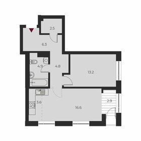 Квартира 54,8 м², 2-комнатная - изображение 1