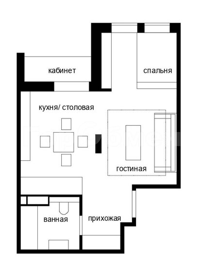 42 м², 1-комнатная квартира 21 000 000 ₽ - изображение 1