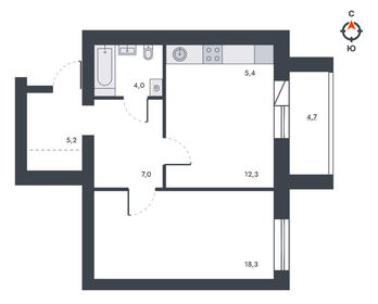 57,4 м², 2-комнатная квартира 6 480 000 ₽ - изображение 36