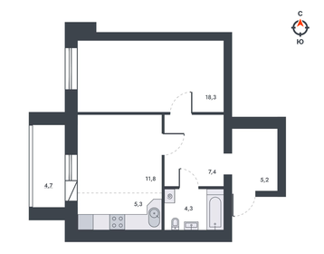 52 м², 2-комнатная квартира 6 489 600 ₽ - изображение 23