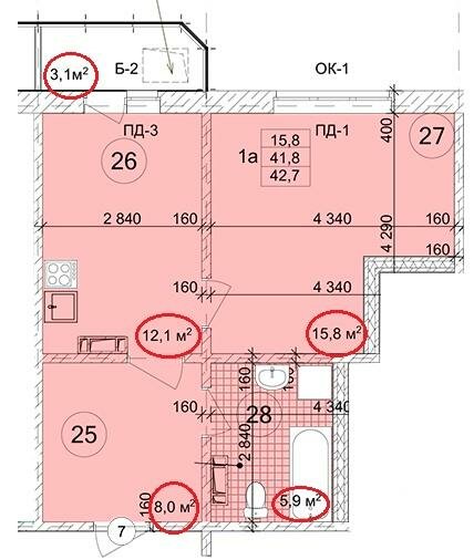 42,7 м², 1-комнатная квартира 4 300 000 ₽ - изображение 1