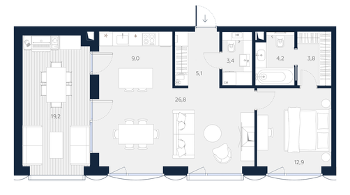 108,4 м², 2-комнатные апартаменты 83 657 968 ₽ - изображение 69