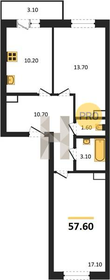 Квартира 58 м², 3-комнатная - изображение 1