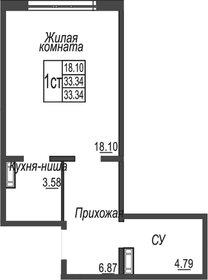 Квартира 33,3 м², студия - изображение 1