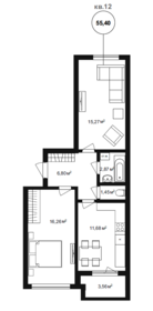 55,4 м², 2-комнатная квартира 8 709 750 ₽ - изображение 30