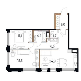 Квартира 68,9 м², 2-комнатная - изображение 1