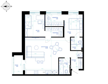 Квартира 77,1 м², 1-комнатная - изображение 4