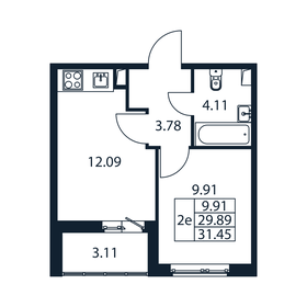 Квартира 31,5 м², 1-комнатная - изображение 3